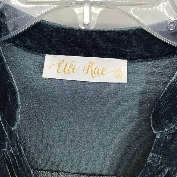 Elle Rae Velvet Shirt Dress Button-Up Stand Collar Midi Green Dress Size S - Picture 4 of 8